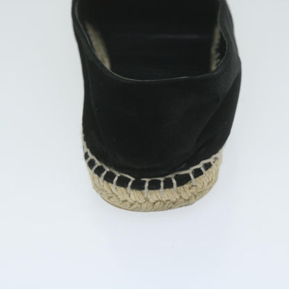 CHANEL Pumps Shoes Velor 38 Black CC  bs10973