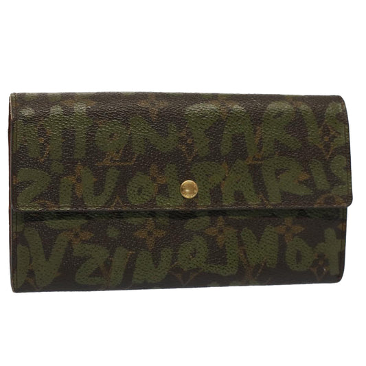 LOUIS VUITTON Monogram Graffiti Porte Monnaie Credit Khaki M92188  bs7765