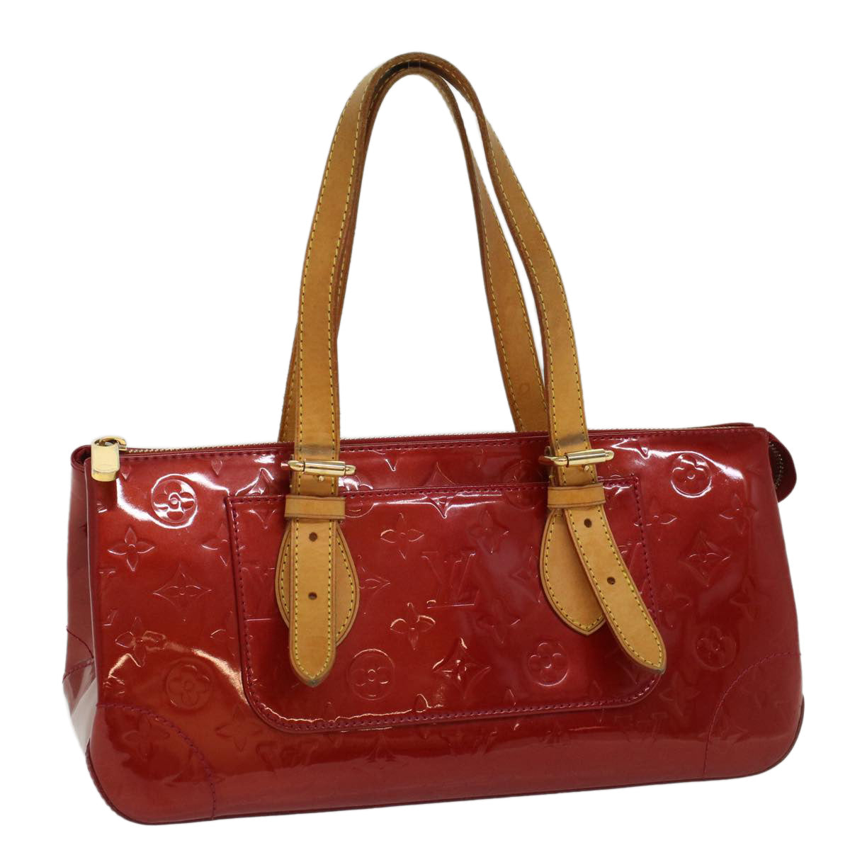 LOUIS VUITTON Monogram Vernis Rosewood Avenue Hand Bag Red M93507  bs7894