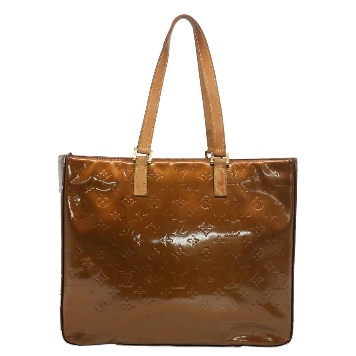 LOUIS VUITTON Monogram Vernis Columbus Tote Bag Bronze M91134  bs8005