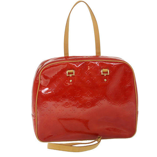 LOUIS VUITTON Monogram Vernis Sutton Hand Bag Red M91080  bs8111