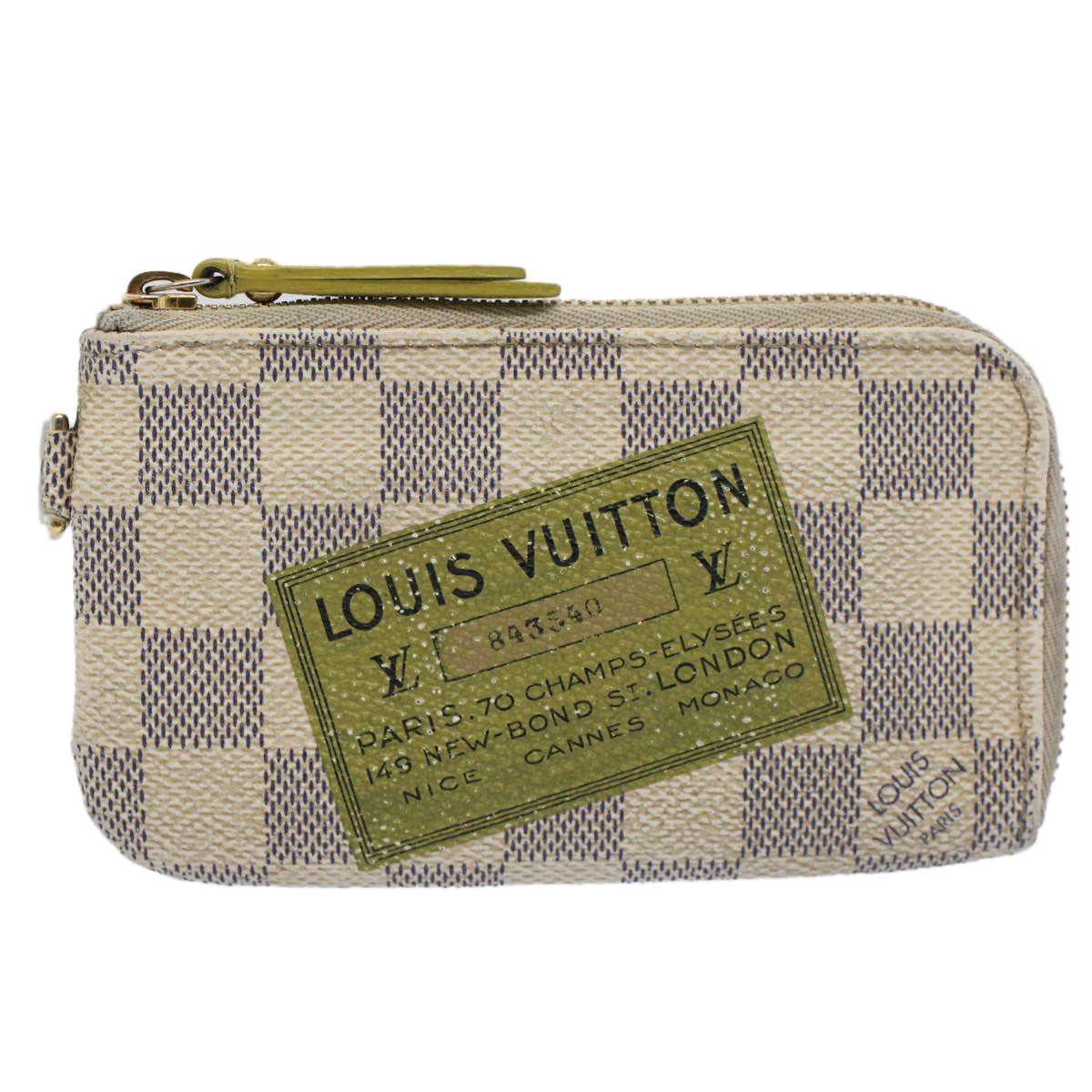 LOUIS VUITTON Damier Azur Pochette Cles Compris Coin Purse N63085  bs8121