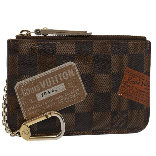 LOUIS VUITTON Damier Ebene Pochette Cles Coin Purse N63086  bs8123