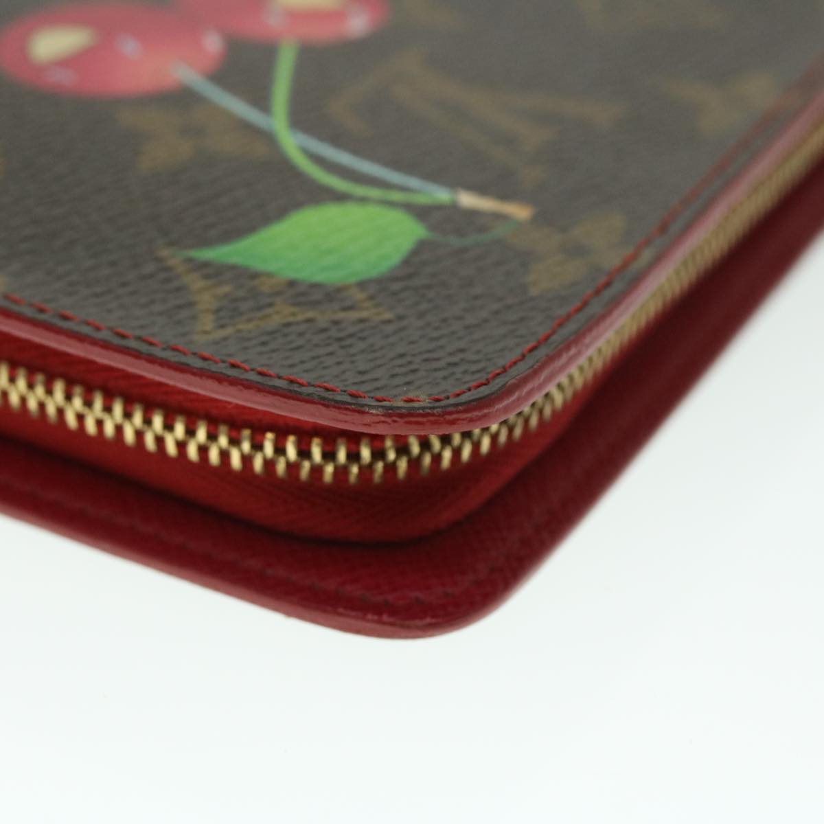 LOUIS VUITTON Monogram Cherry Porte Monnaie Zip Long Wallet M95006 Auth bs8229