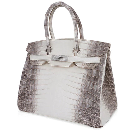 Hermes Birkin 30 Bag Diamond Himalayan Himalaya Handmade Blanc Crocodile White Gold Hardware