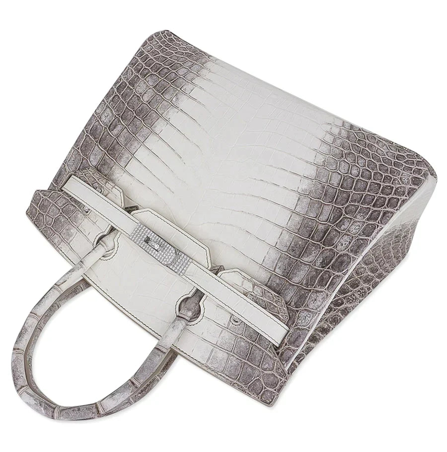 Hermes Birkin 30 Bag Diamond Himalayan Himalaya Handmade Blanc Crocodile White Gold Hardware