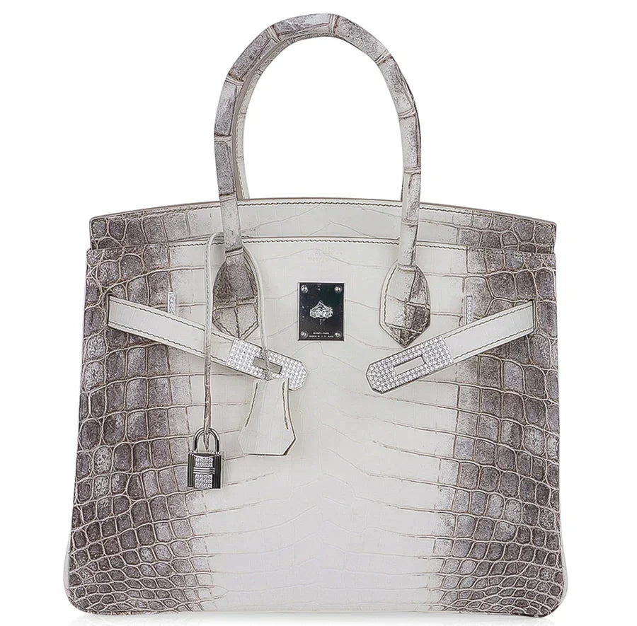 Hermes Birkin 30 Bag Diamond Himalayan Himalaya Handmade Blanc Crocodile White Gold Hardware