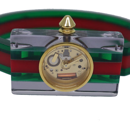 GUCCI Skeleton Web Sherry Line Watches plastic Red Green ki4839