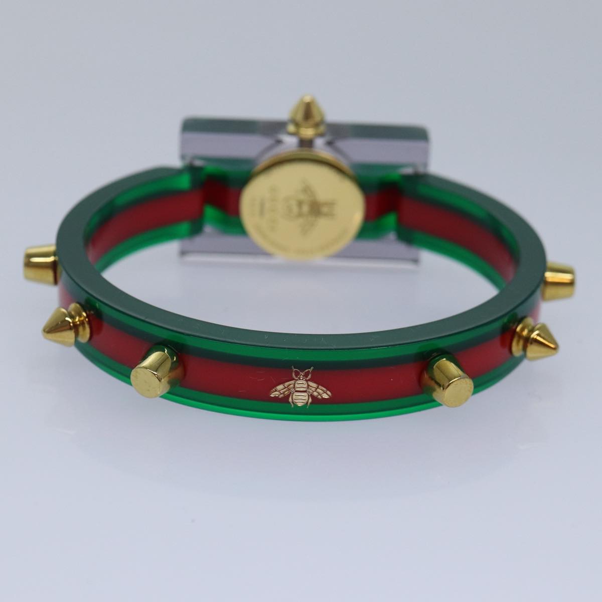 GUCCI Skeleton Web Sherry Line Watches plastic Red Green ki4839