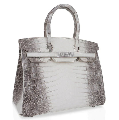 Hermes Birkin 30 Bag Diamond Himalayan Himalaya Handmade Blanc Crocodile White Gold Hardware