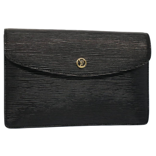 LOUIS VUITTON Epi Montaigne 23 Clutch Bag Black M52662  th3964