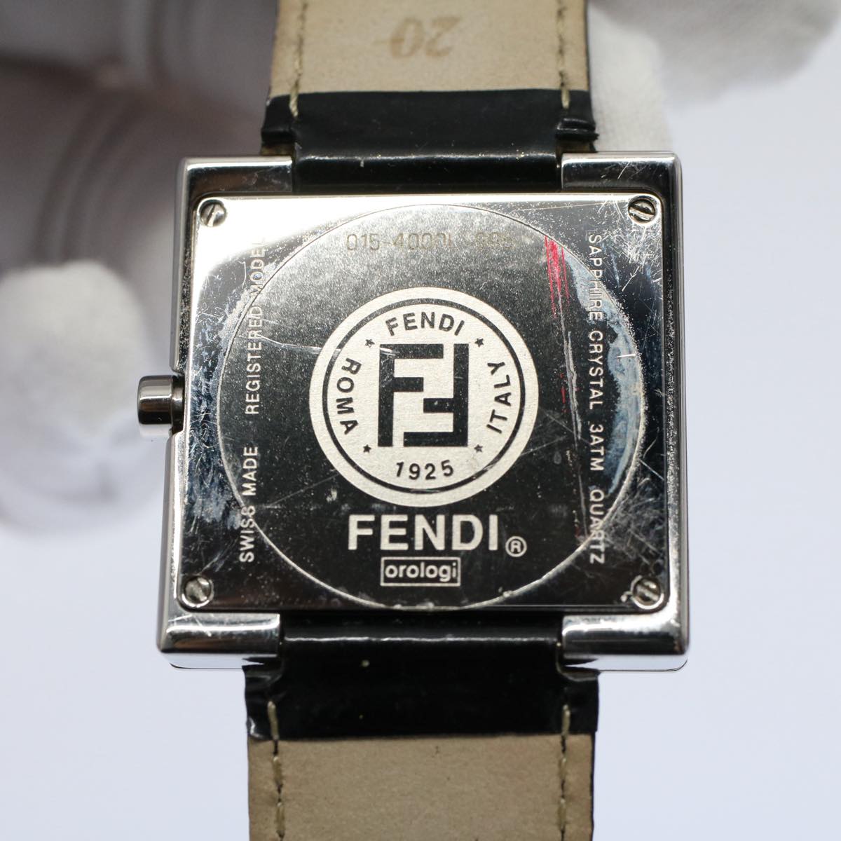 FENDI Watches Metal Enamel Black Silver  ti1346