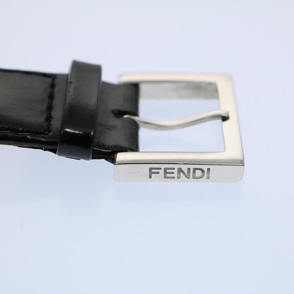 FENDI Watches Metal Enamel Black Silver  ti1346