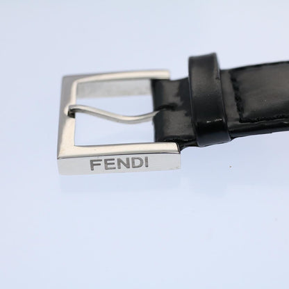 FENDI Watches Metal Enamel Black Silver  ti1346