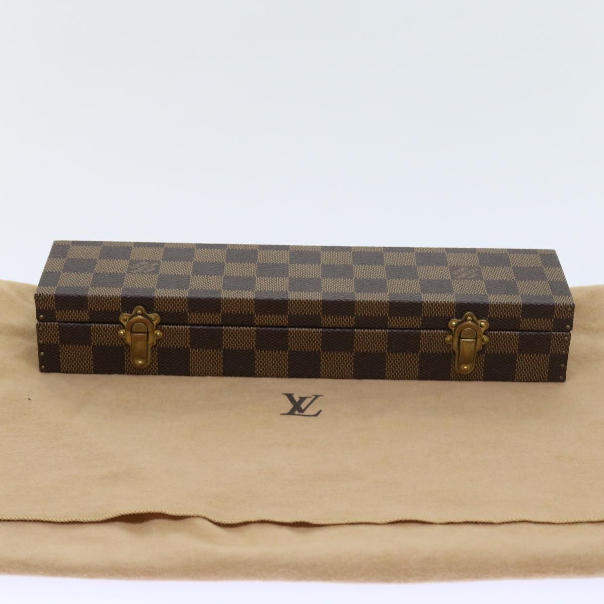 LOUIS VUITTON Damier Ebene Watch Case Trunk  yk8757A